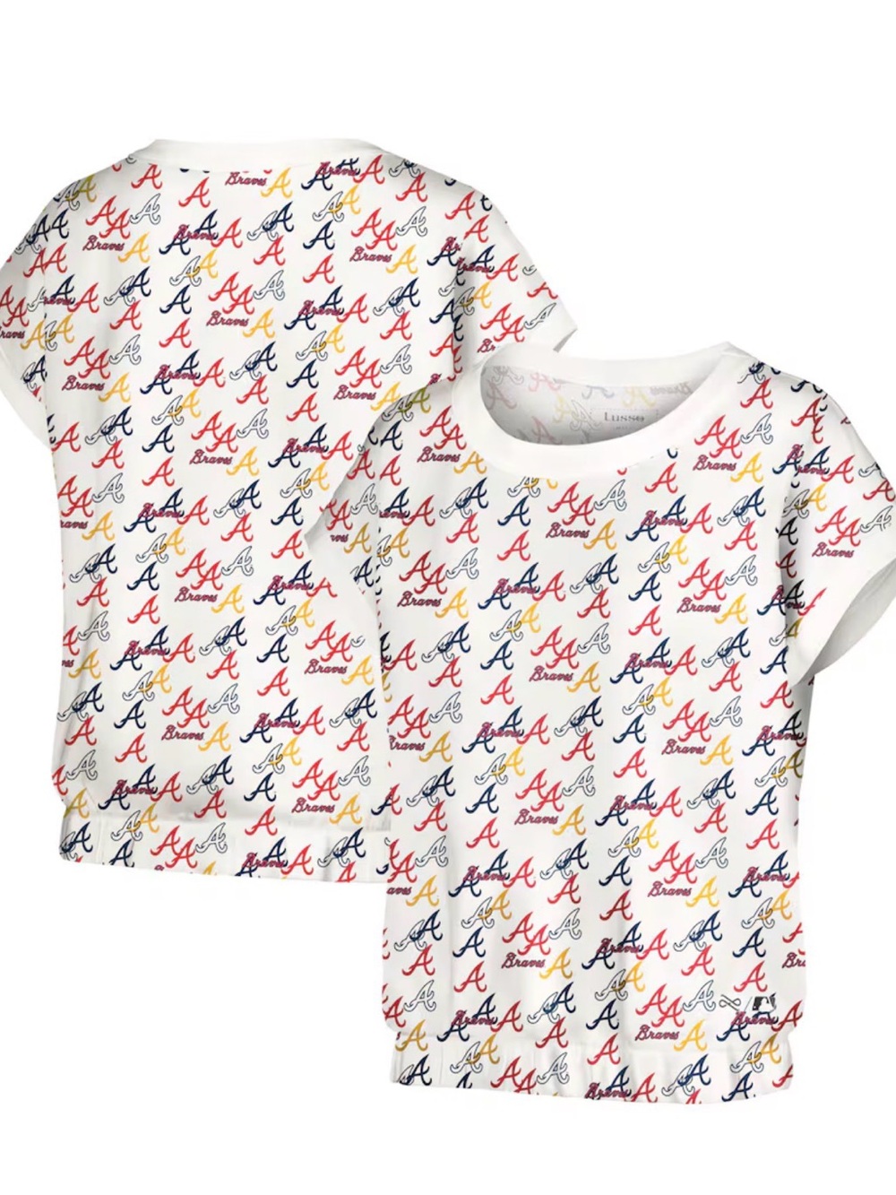 New Lusso Women's Atlanta Braves Madge Dolman Tri-Blend T-Shirt Size Large